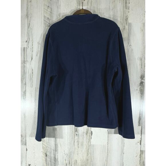 Chicos Weekends Jacket Size 3 or XL Navy Blue Full Zip‎ Pockets Cotton Blend - Picture 2 of 8